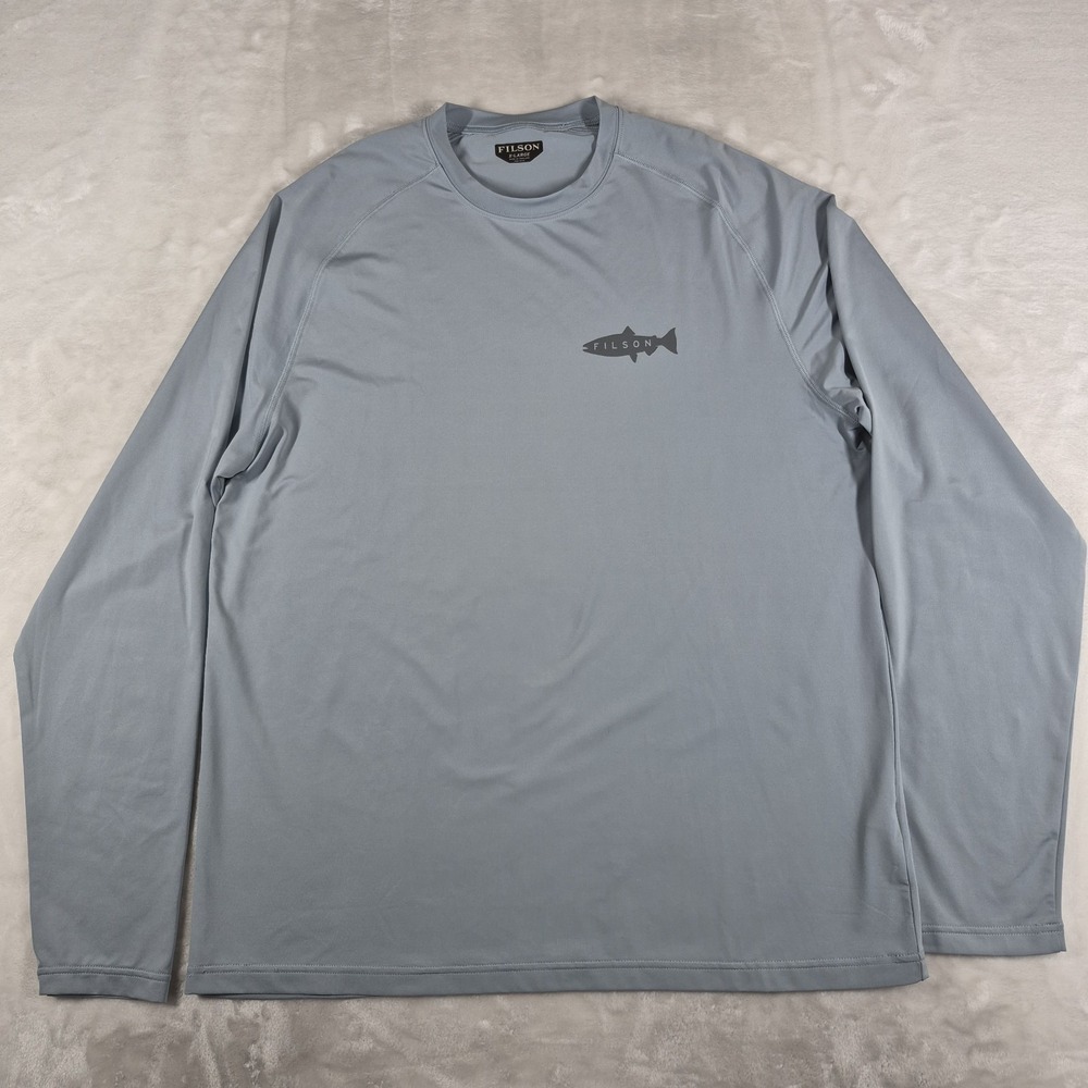 Filson Long Sleeve Barrier T-Shirt Men's XL Blue Quick Dry Hunting Fishing